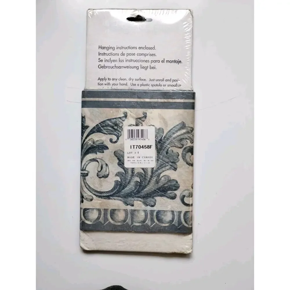 Innova Touch Decorative Wall Border - 5 yds - Self Adhesive - Blue / Gray